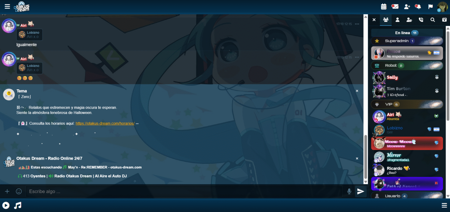 ¡Conéctate Al Chat De Radio Otakus Dream Y Vive La Verdadera ...